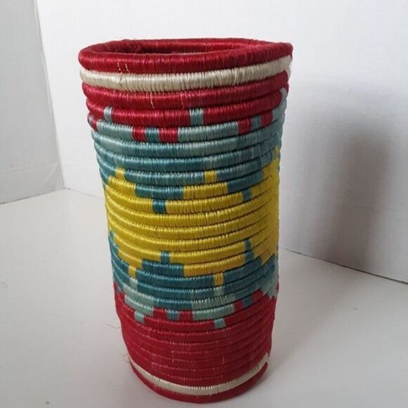 Vintage Other - BOHO Woven Wine Holder/Vase Home Decor